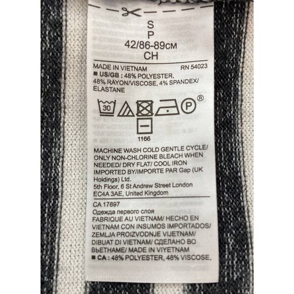 Banana Republic The Signature Tee Small Stripped Knit Top Mock Neck Stretch - Picture 9 of 9